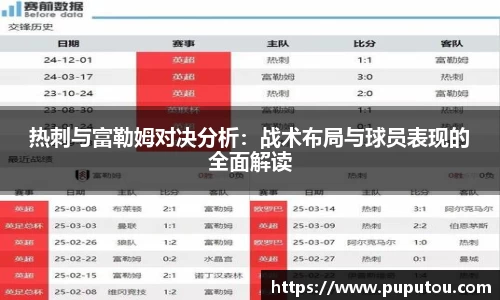 热刺与富勒姆对决分析：战术布局与球员表现的全面解读